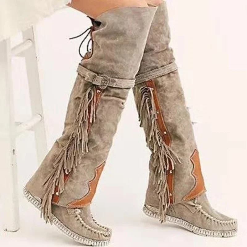 Ethnic Fashion In - Fashion Bohemia Knee-length Women Boots Ethnic