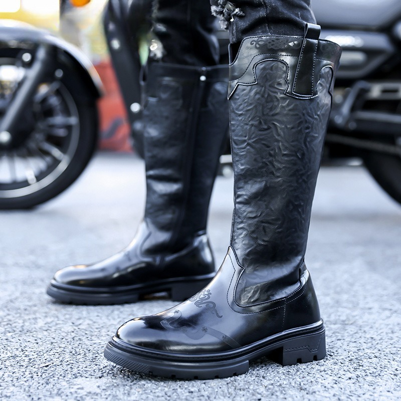 Ethnic Fashion In - Men's Mid-calf Boots High Quality Patent