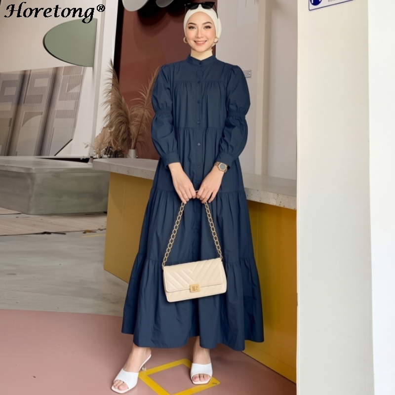 Abaya Modest Wear - Horetong 2026 Muslim Abaya Solid Color