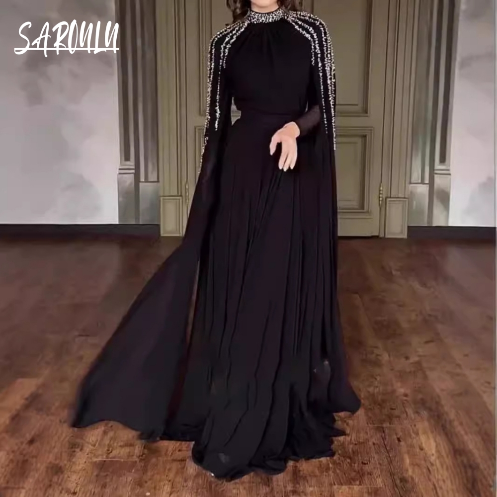Abaya Modest Wear - Modest Arabic Dubai Long Sleeves Evening