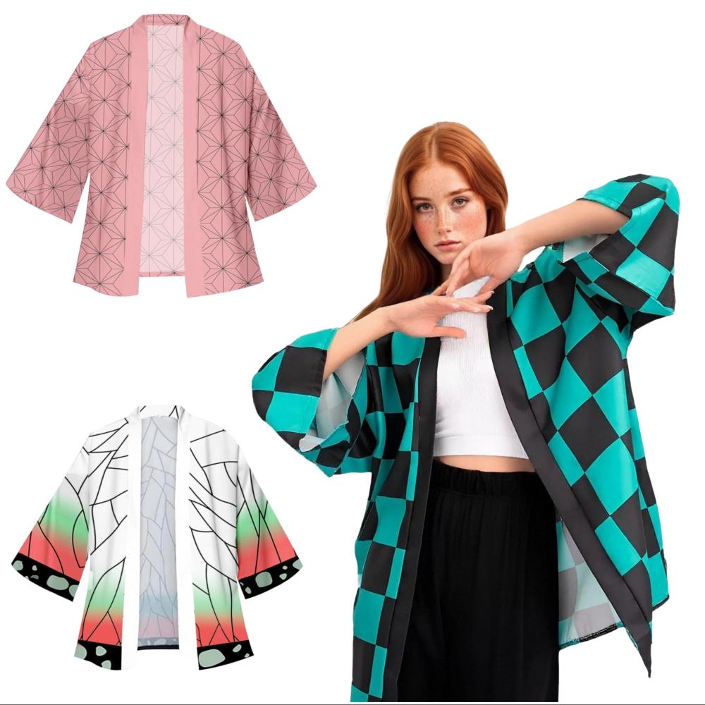 Haori Japanese Jacket - Men Japanese Anime Samurai Tanjirou Kamado