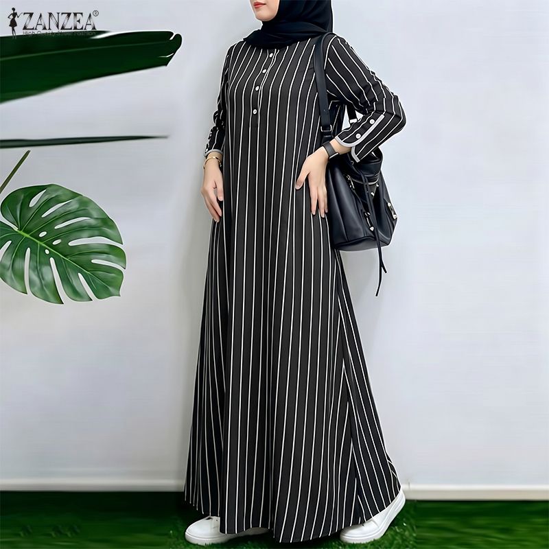 Muslim Modest Striped Maxi Dre - đánh giá và giá Abaya Modest Wear