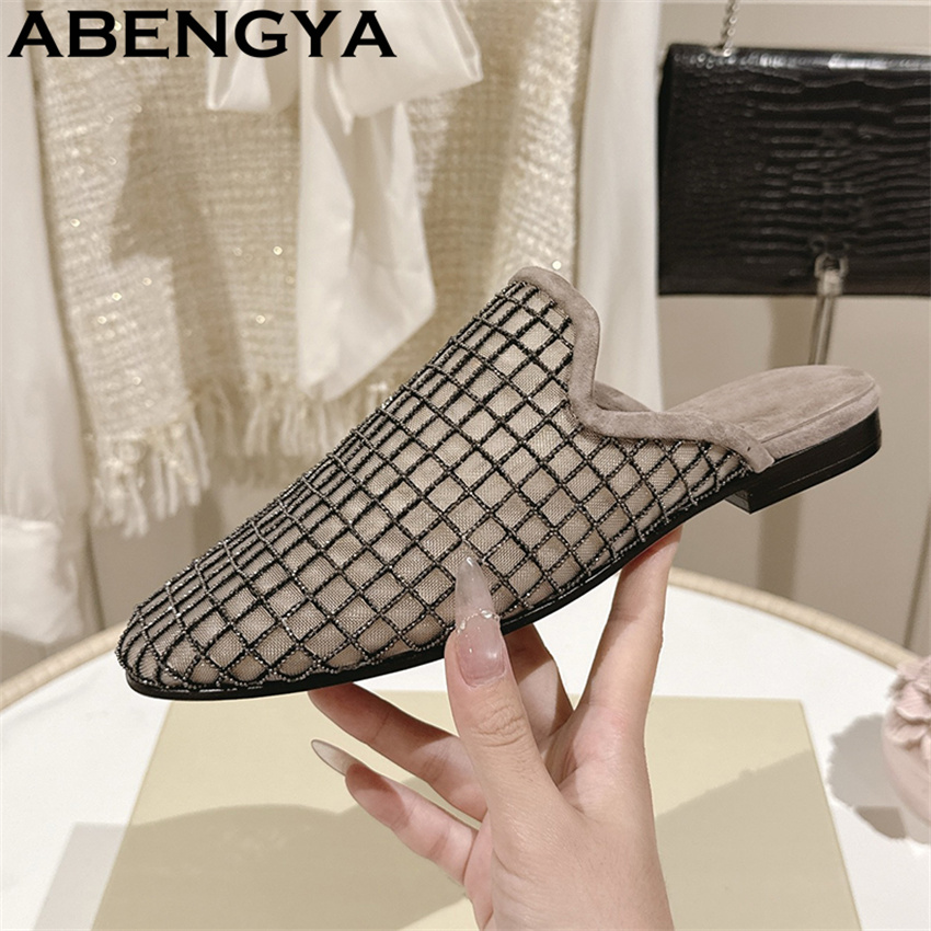Shiny Lace Mesh Round Toe Flat - đánh giá và giá Ethnic Fashion In