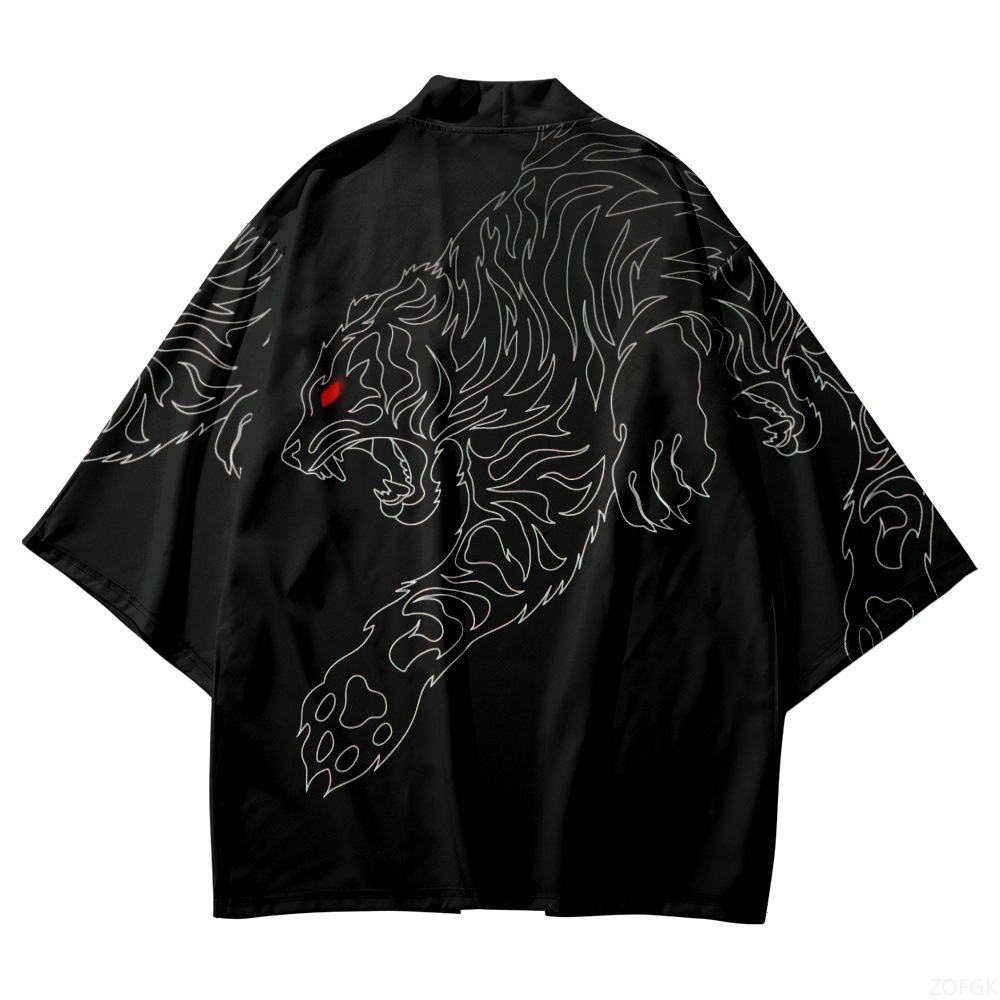 Black Kimono Open Collar Men's - đánh giá và giá Haori Japanese Jacket