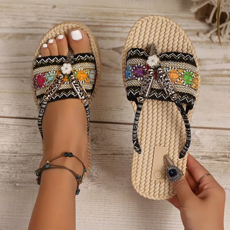 Women Slippers Outdoor Handwov - đánh giá và giá Ethnic Modern Fashion