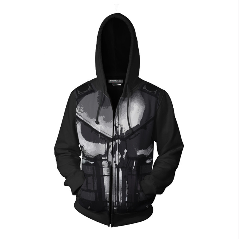 3D Printed Punisher Zip-up Hoo - đánh giá và giá Haori Japanese Jacket